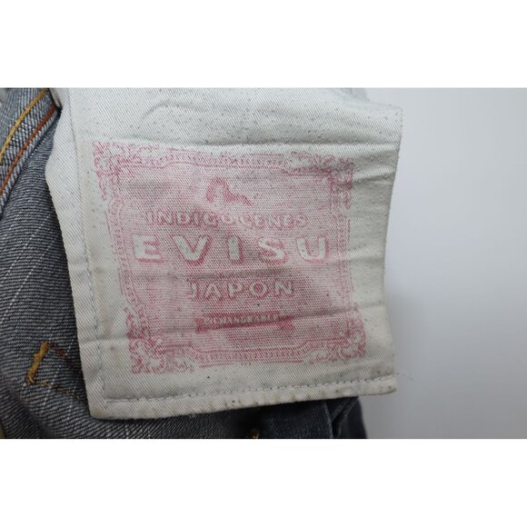 Evisu Japan Indigo Wide Leg Denim Button Fly Jeans 36x30 100% Cotton Classic Fit - Picture 6 of 16